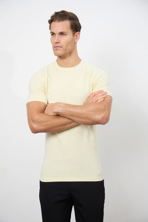 7 Pack Athletic Fit Crew Neck T-Shirt in Black/ Grey/ White/ Sage/ Mint/ Lemon/ Blue - TAILORED ATHLETE - USA