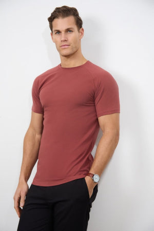 Athletic Fit T-Shirt in Faded Terracotta - TAILORED ATHLETE - USA