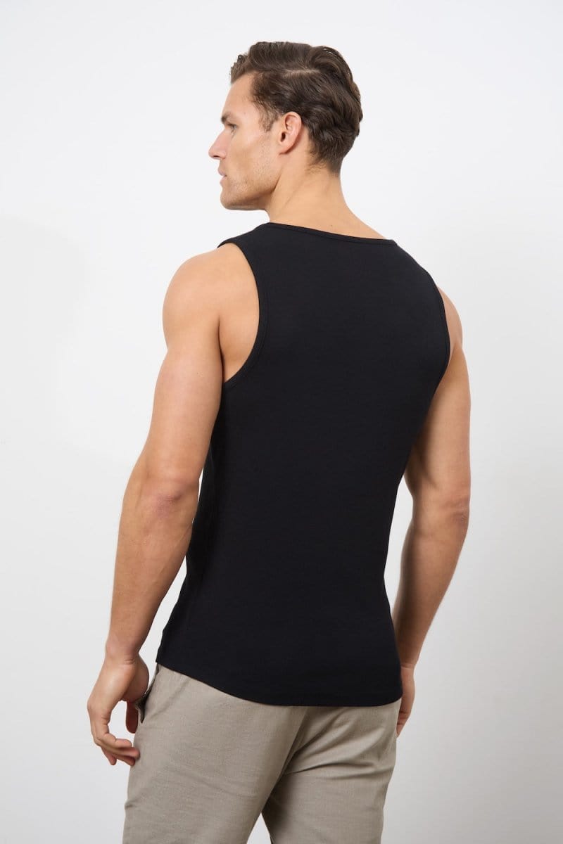 Ribbed Tank Top in Black - TAILORED ATHLETE - USA