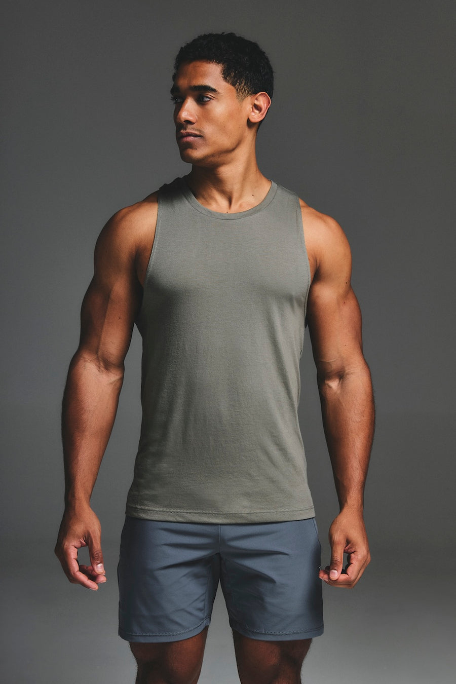Essential Training Tank Top in Khaki - TAILORED ATHLETE - USA