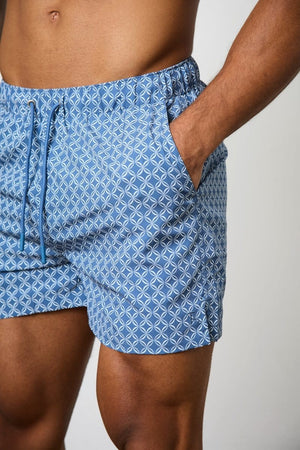 Printed Swim Short in Circle Geo - TAILORED ATHLETE - USA