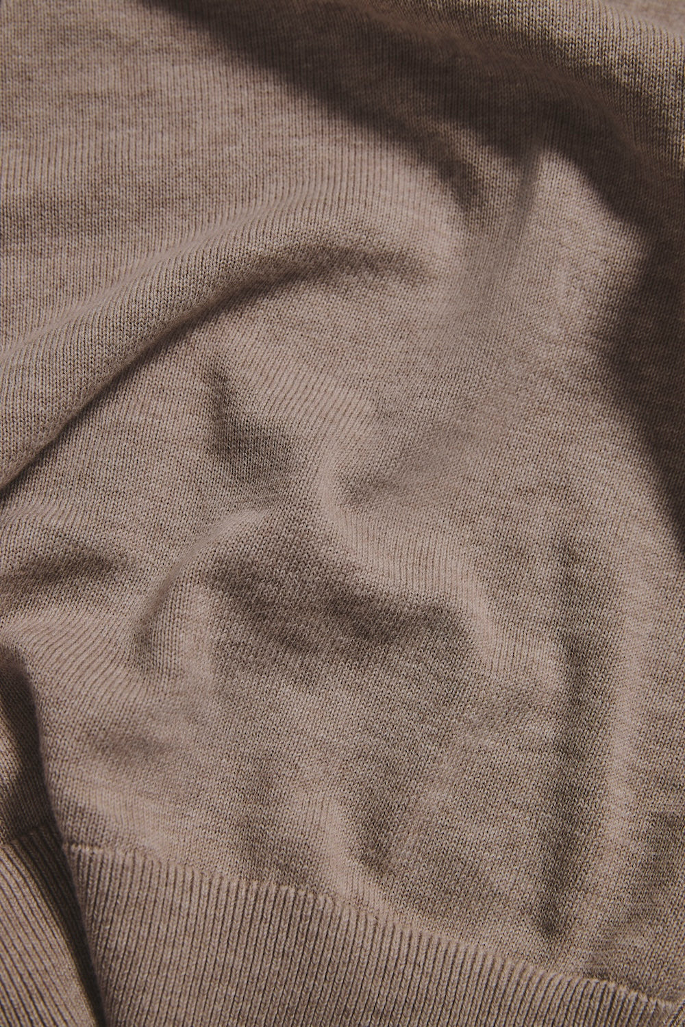 Pure Cotton Knitted Open Collar Polo Shirt in Neutral Marl - TAILORED ATHLETE - USA