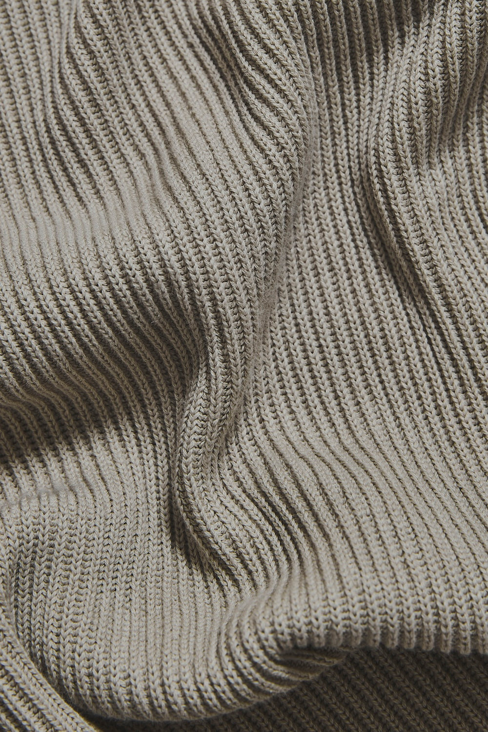 Cotton Textured Knitted Half Zip Polo Shirt in Stone - TAILORED ATHLETE - USA