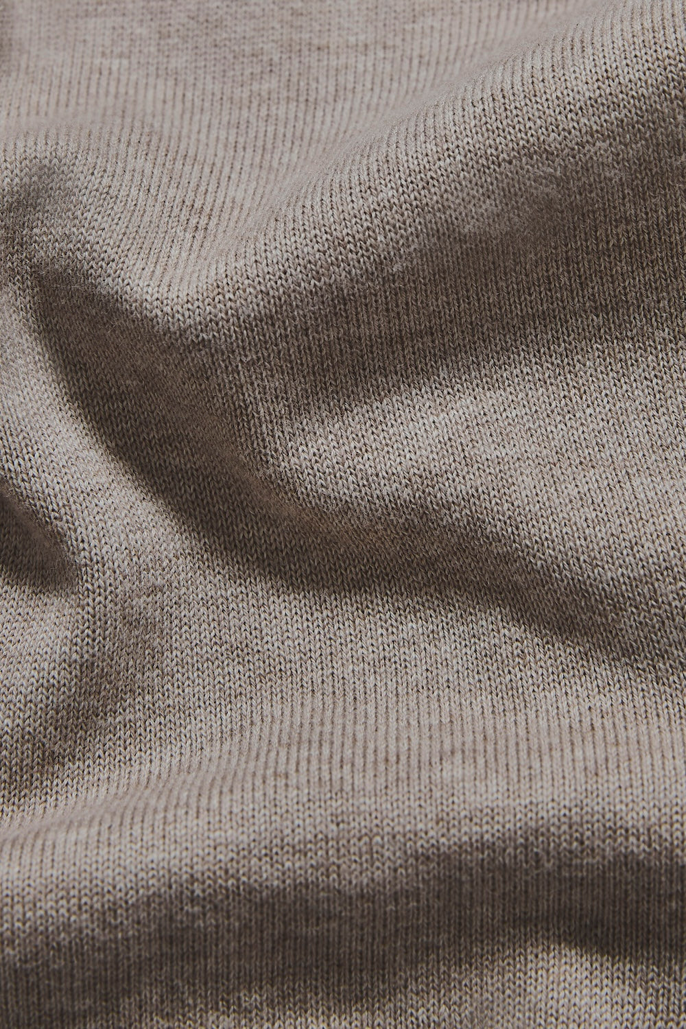 Pure Cotton Knitted Crew Neck Sweater in Neutral Marl - TAILORED ATHLETE - USA