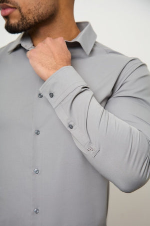 Athletic Fit Dress Shirt in Grey - TAILORED ATHLETE - USA