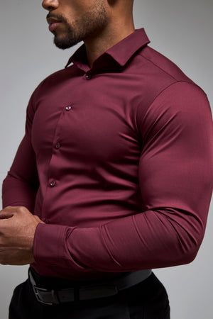 Athletic Fit Dress Shirt in Burgundy - TAILORED ATHLETE - USA