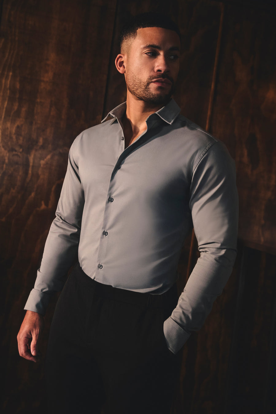 Athletic Fit Dress Shirt in Grey - TAILORED ATHLETE - USA