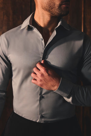 Athletic Fit Dress Shirt in Grey - TAILORED ATHLETE - USA