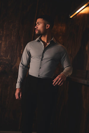 Athletic Fit Dress Shirt in Grey - TAILORED ATHLETE - USA