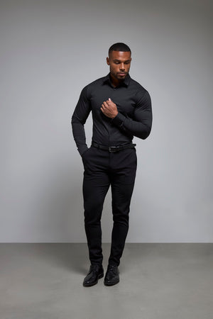 Athletic Fit Dress Shirt in Black - TAILORED ATHLETE - USA