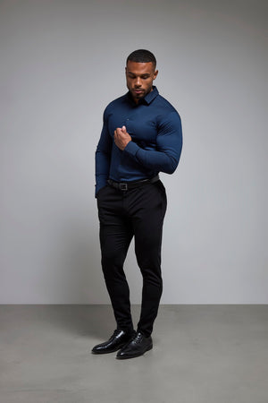 Athletic Fit Dress Shirt in Navy Blue - TAILORED ATHLETE - USA