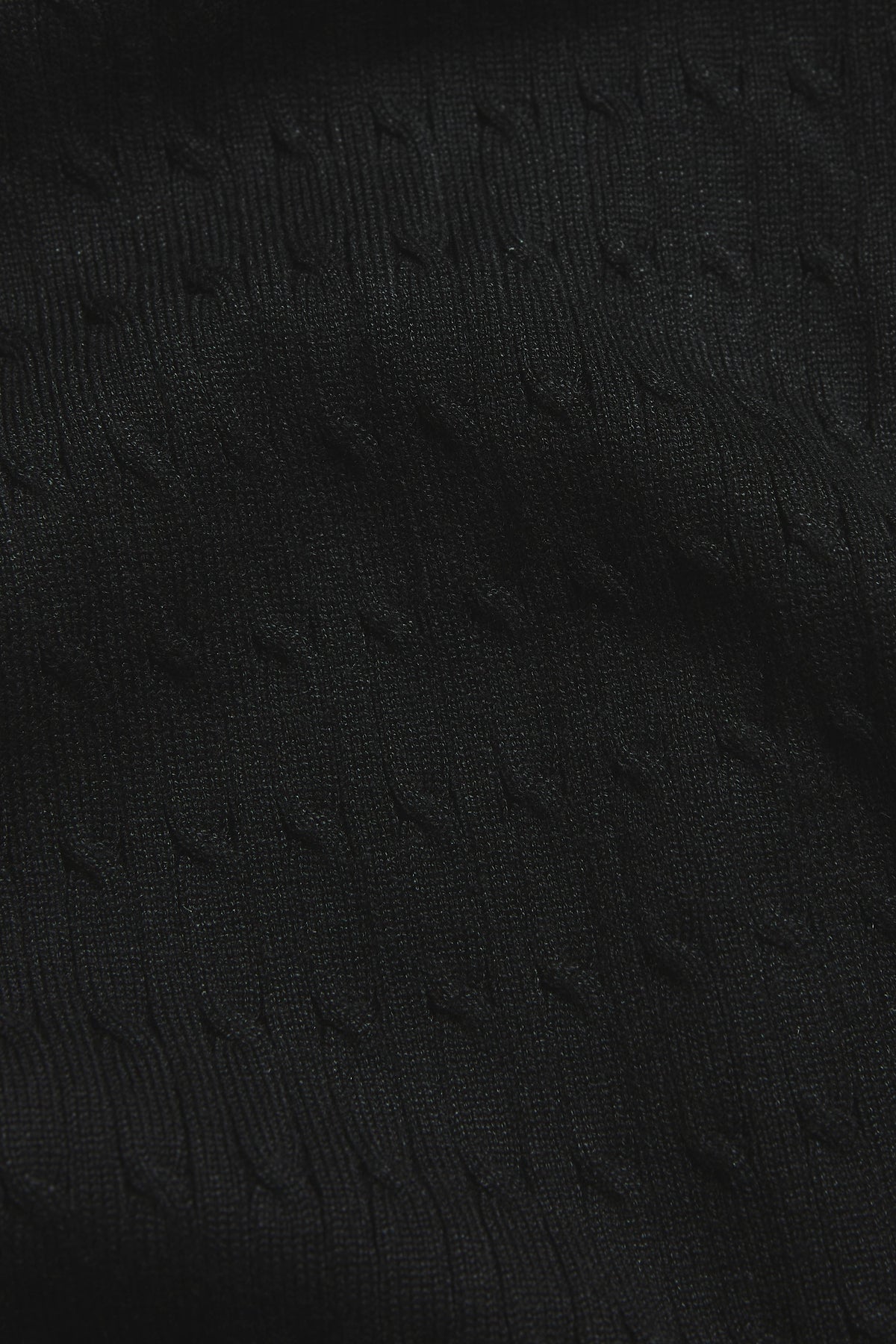 Fine Cable Knitted Polo Shirt in Black - TAILORED ATHLETE - USA