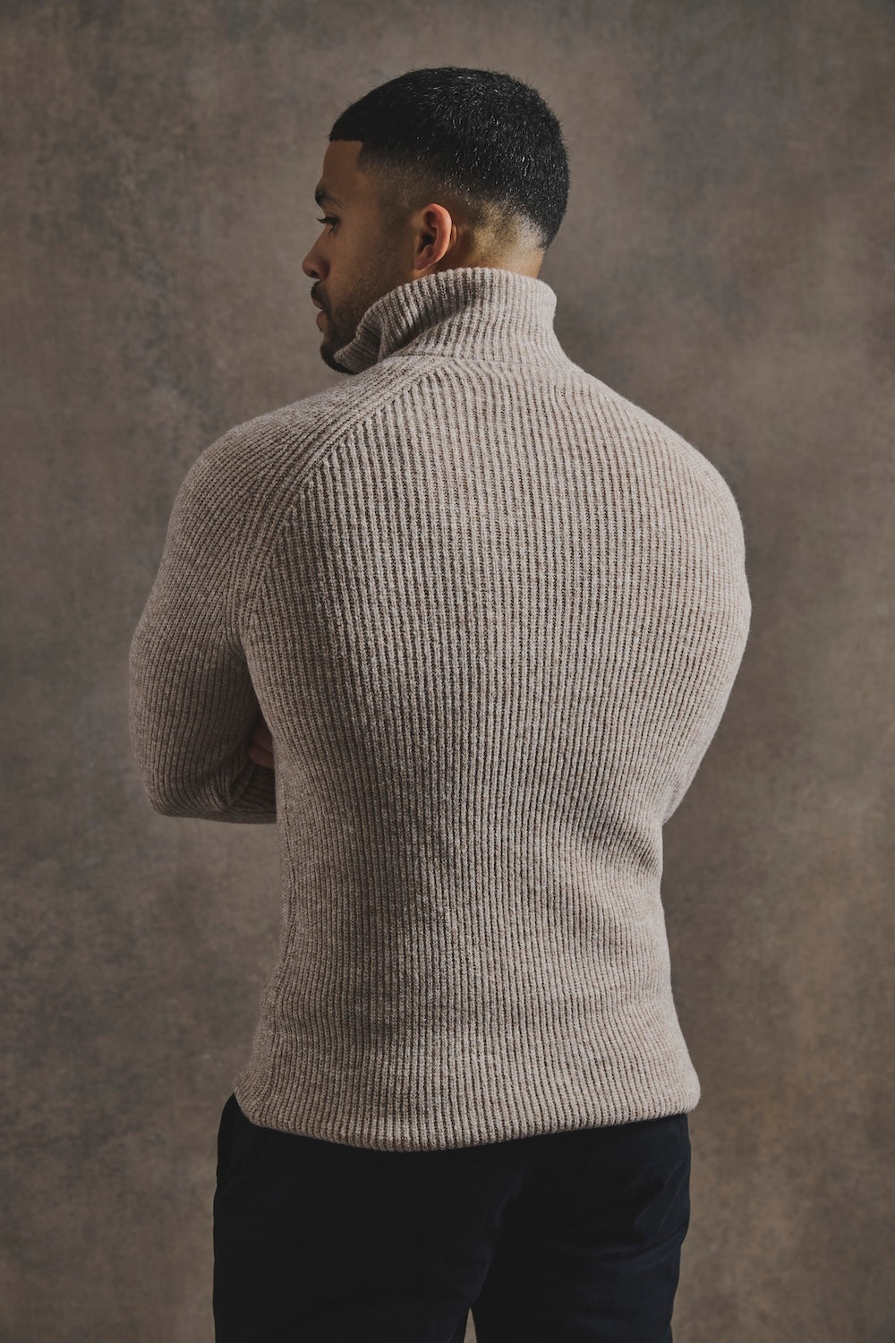 Fisherman Rib Half Zip in Neutral - TAILORED ATHLETE - USA