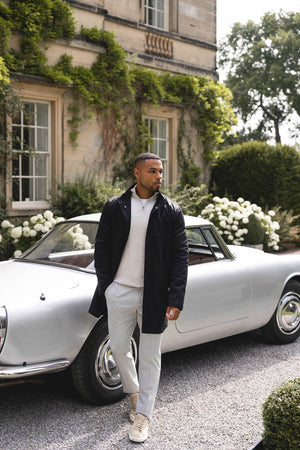 Funnel Neck Shower Resistant Coat in Black - TAILORED ATHLETE - USA