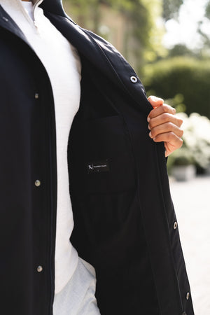 Funnel Neck Shower Resistant Coat in Black - TAILORED ATHLETE - USA