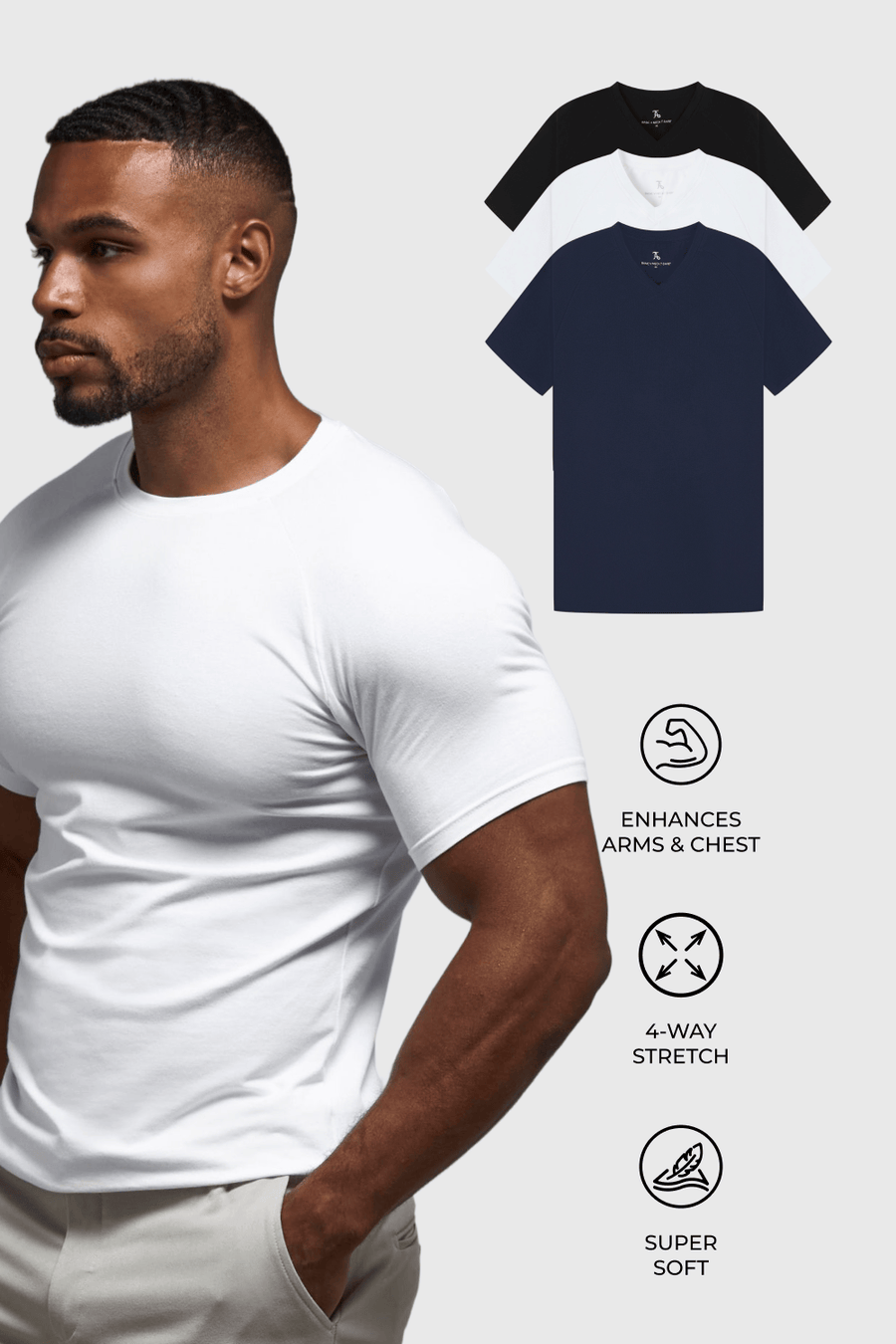 Athletic Fit Favourites V-Neck 3-Pack - TAILORED ATHLETE - USA