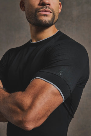 Fine Tipped T-Shirt in Black and Graphite - TAILORED ATHLETE - USA