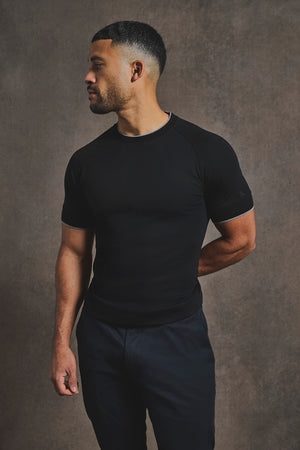 Fine Tipped T-Shirt in Black and Graphite - TAILORED ATHLETE - USA