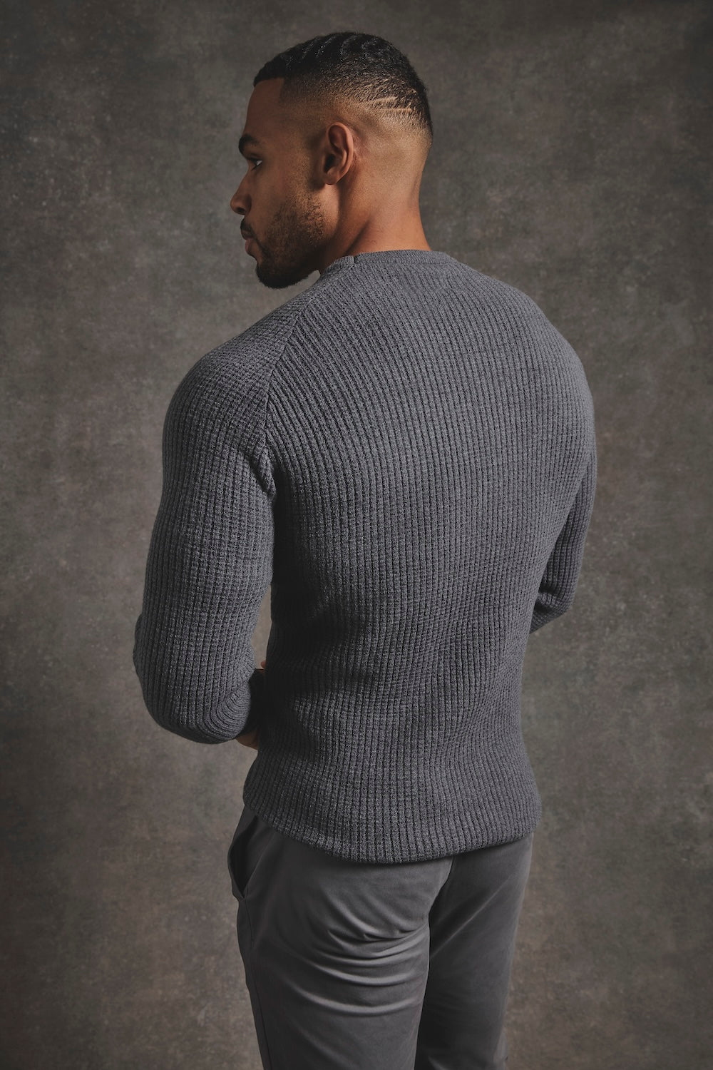 Fisherman Crew Neck Sweater in Iron Grey - TAILORED ATHLETE - USA