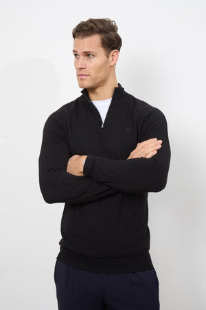 Half Zip Neck in Black - TAILORED ATHLETE - USA