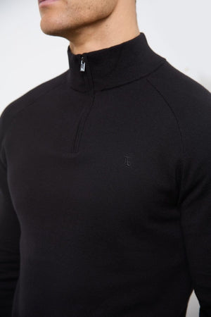 Half Zip Neck in Black - TAILORED ATHLETE - USA