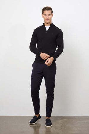 Half Zip Neck in Black - TAILORED ATHLETE - USA