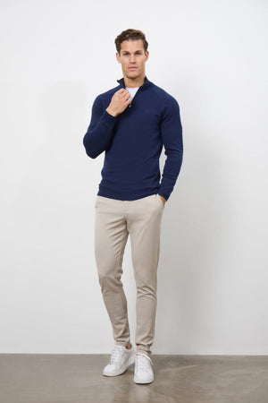 Half Zip Neck in Navy - TAILORED ATHLETE - USA