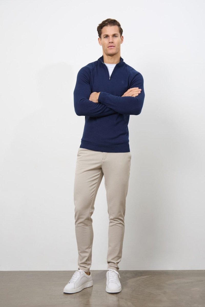 Half Zip Neck in Navy - TAILORED ATHLETE - USA