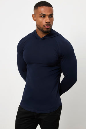 Hooded Top in True Navy - TAILORED ATHLETE - USA