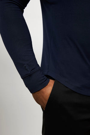 Hooded Top in True Navy - TAILORED ATHLETE - USA