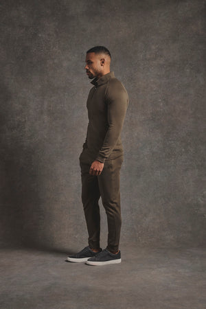 Interlock Sweat Jogger in Deep Khaki - TAILORED ATHLETE - USA