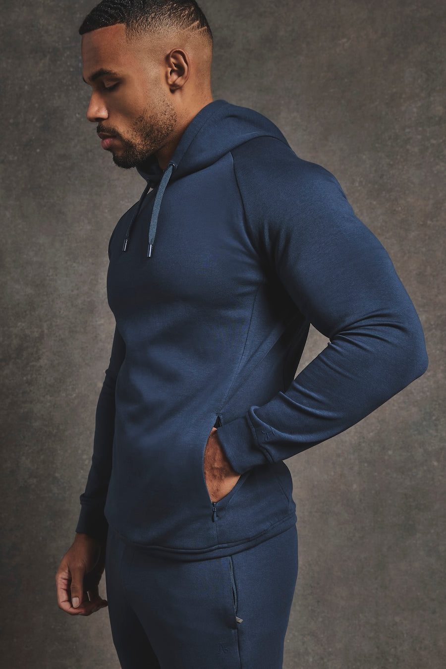 Interlock Hoodie Sweat in Navy - TAILORED ATHLETE - USA