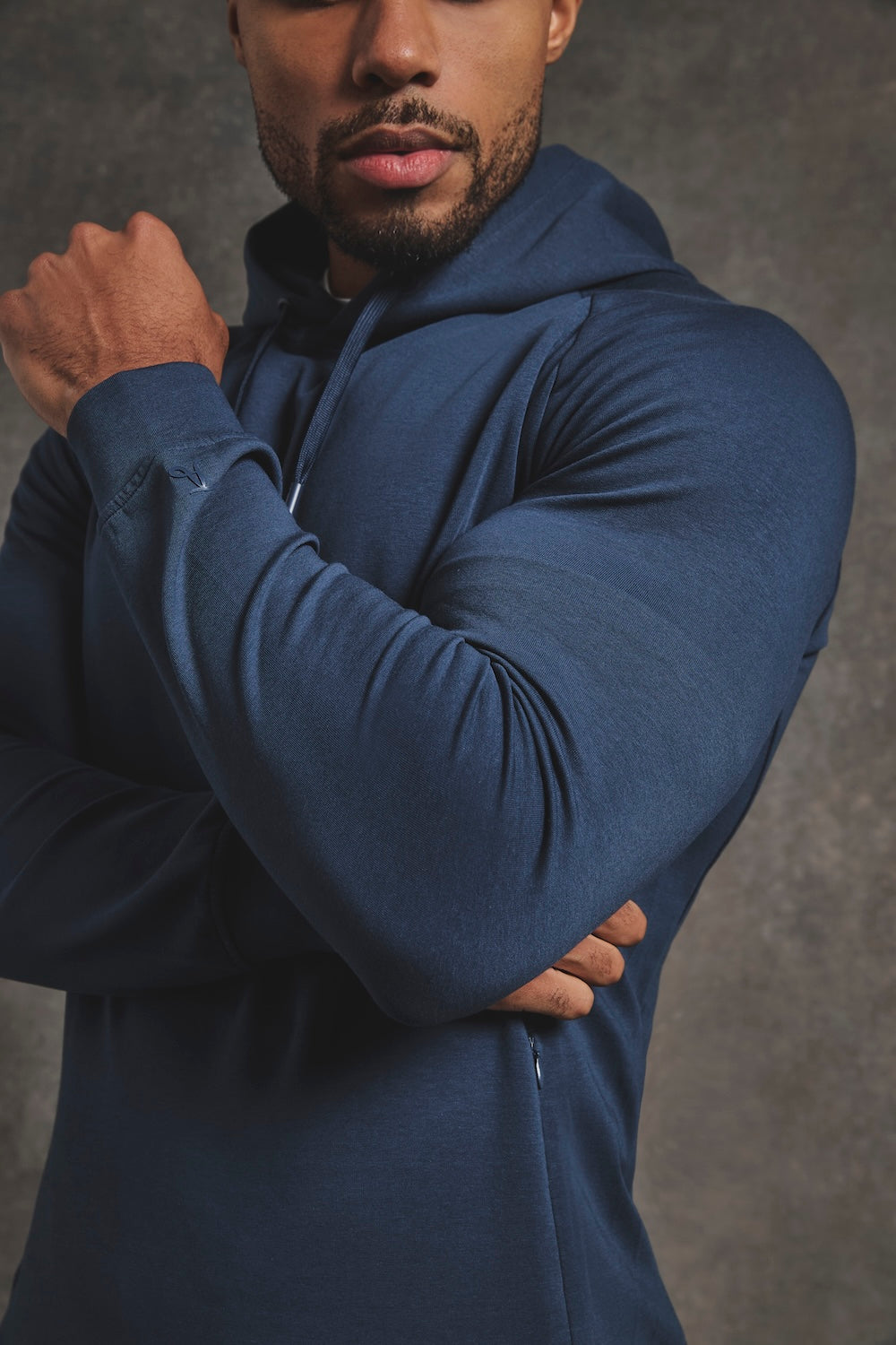 Interlock Hoodie Sweat in Navy - TAILORED ATHLETE - USA