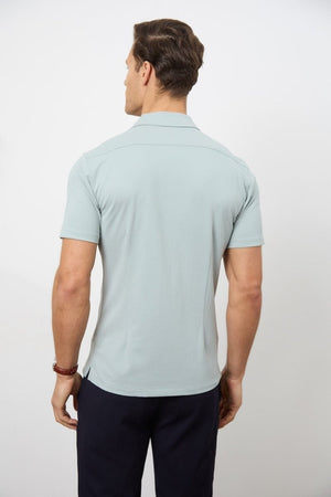 Jersey Cuban Collar Shirt in Sage - TAILORED ATHLETE - USA