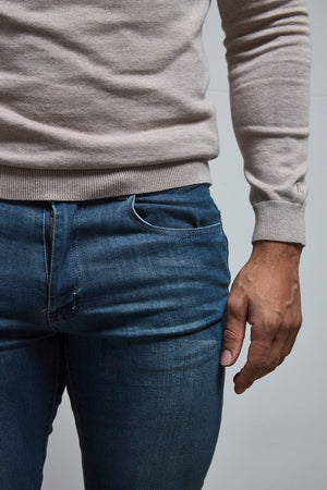 Athletic Fit Jeans in Mid Blue - TAILORED ATHLETE - USA