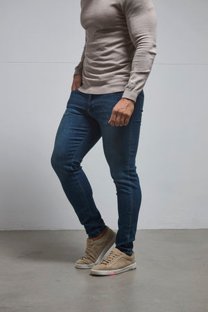 Athletic Fit Jeans in Mid Blue - TAILORED ATHLETE - USA