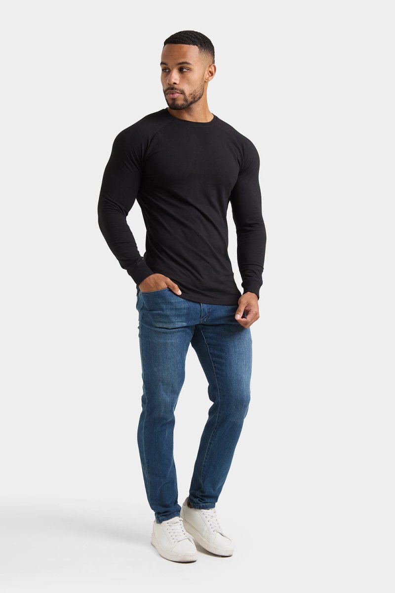 Athletic Fit Long Sleeve T-Shirt in Black - TAILORED ATHLETE - USA