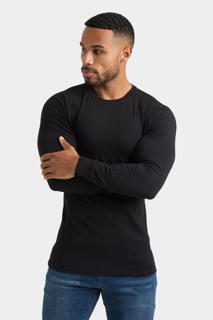 Athletic Fit Long Sleeve T-Shirt in Black - TAILORED ATHLETE - USA