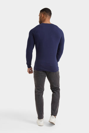 Athletic Fit Long Sleeve T-Shirt in Navy - TAILORED ATHLETE - USA