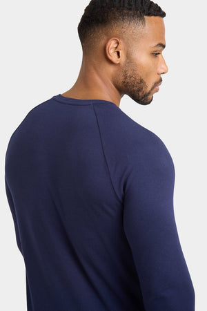 Athletic Fit Long Sleeve T-Shirt in Navy - TAILORED ATHLETE - USA