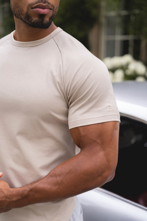 Mercerised Cotton T-Shirt in Stone - TAILORED ATHLETE - USA