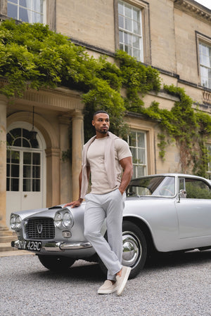 Mercerised Cotton T-Shirt in Stone - TAILORED ATHLETE - USA