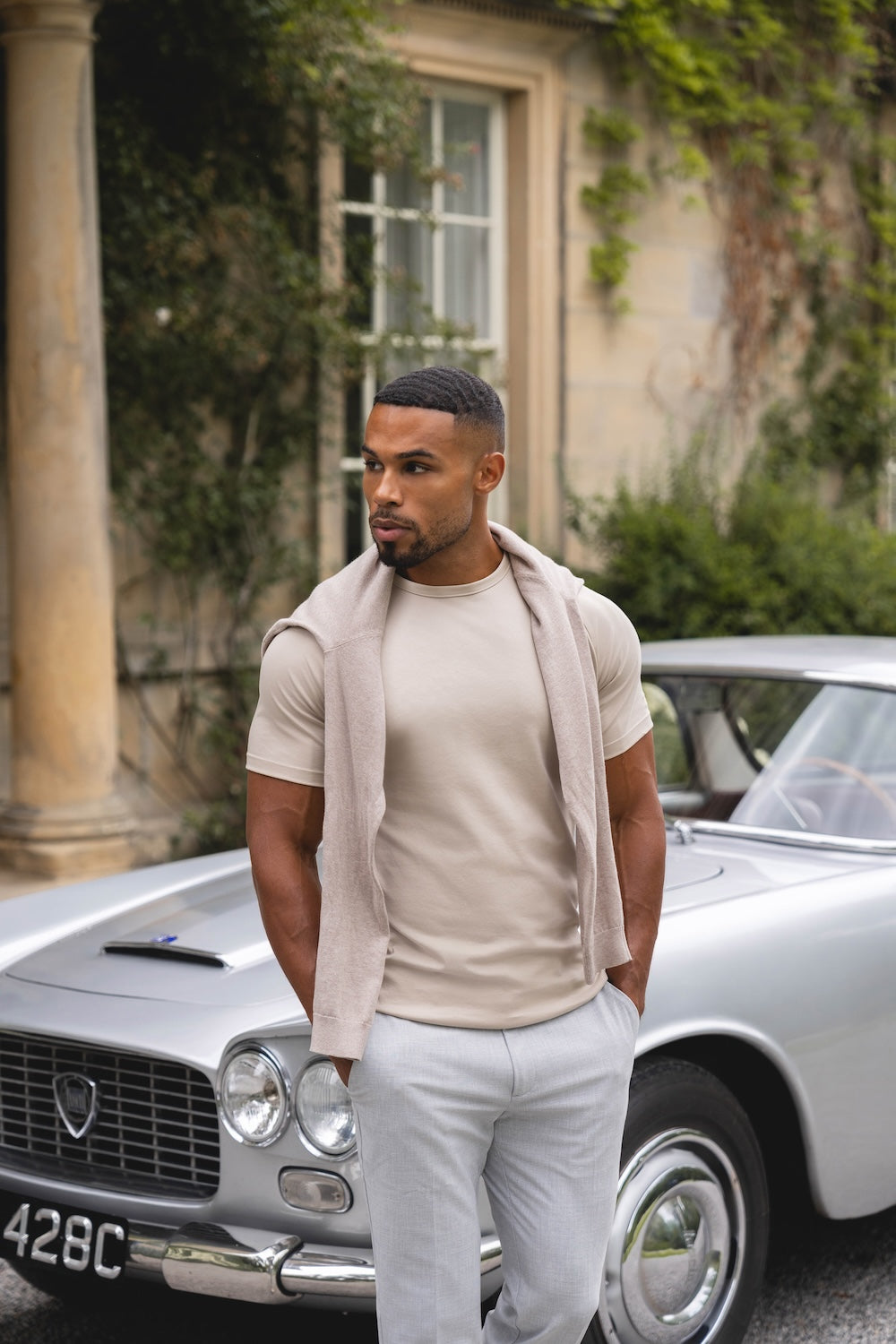 Mercerised Cotton T-Shirt in Stone - TAILORED ATHLETE - USA