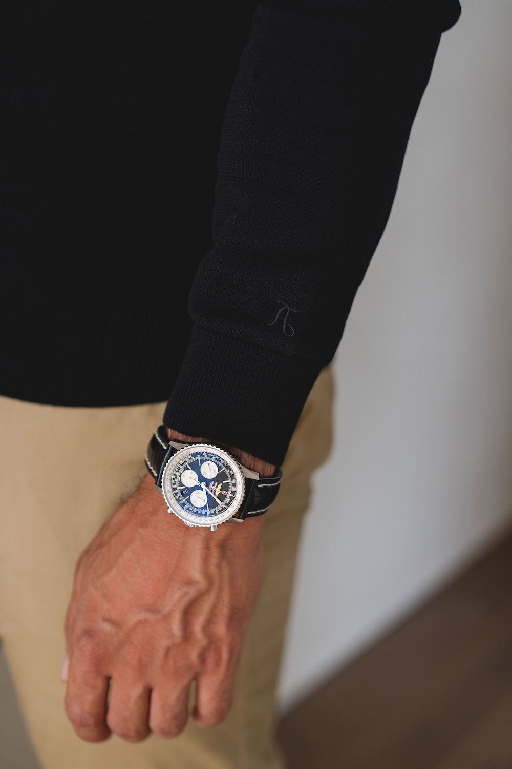 Extra Fine Merino Wool Half Zip Neck Sweater in Black - TAILORED ATHLETE - USA