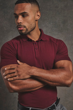 Athletic Fit Polo Shirt in Burgundy - TAILORED ATHLETE - USA