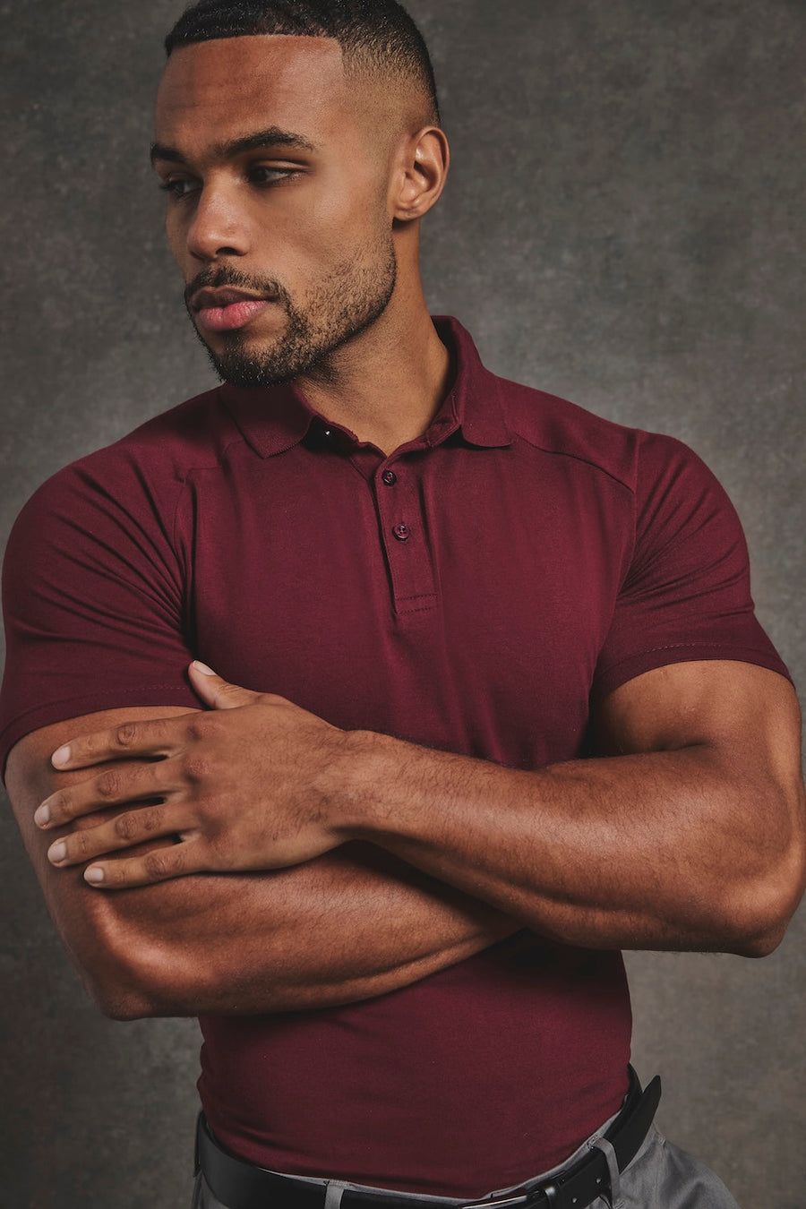 Athletic Fit Polo Shirt in Burgundy - TAILORED ATHLETE - USA
