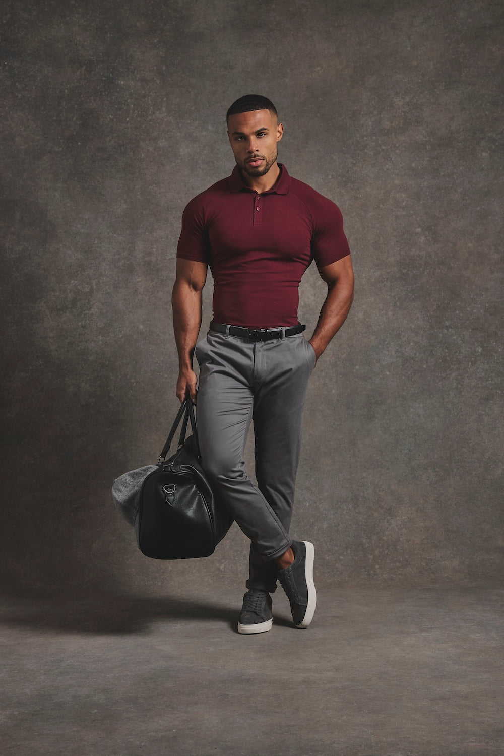 Athletic Fit Polo Shirt in Burgundy - TAILORED ATHLETE - USA