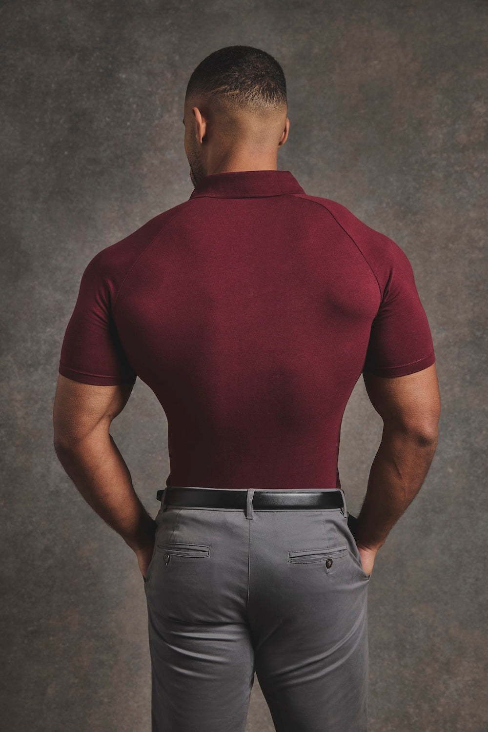 Athletic Fit Polo Shirt in Burgundy - TAILORED ATHLETE - USA