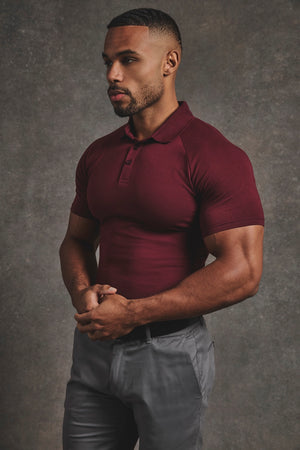 Athletic Fit Polo Shirt in Burgundy - TAILORED ATHLETE - USA