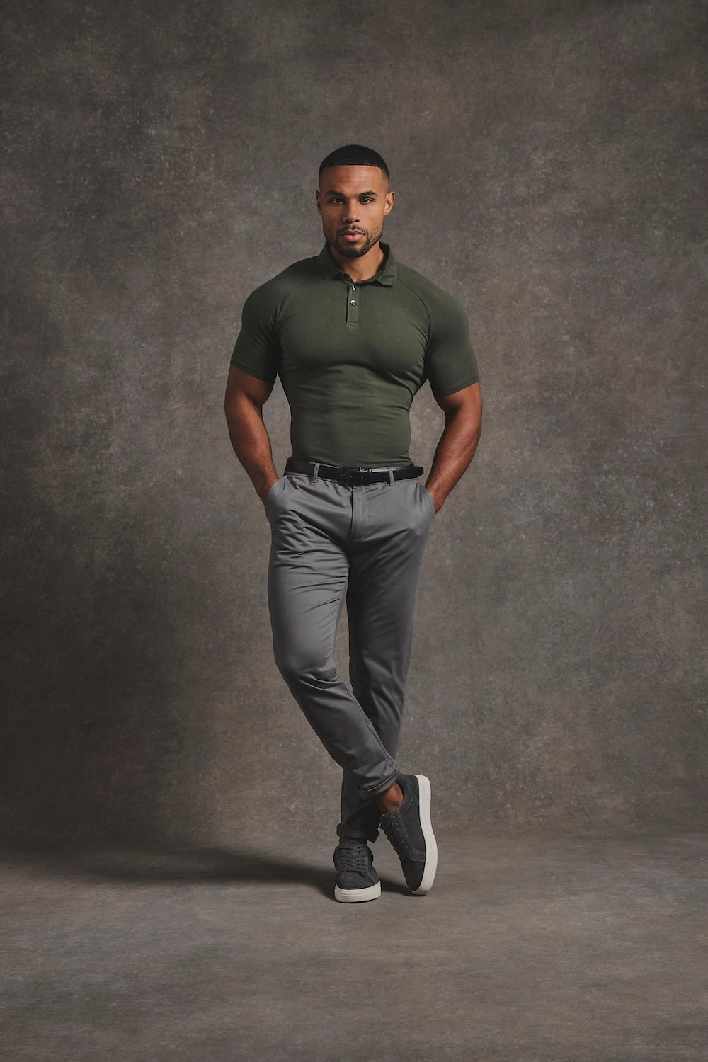 Athletic Fit Polo Shirt in Khaki - TAILORED ATHLETE - USA